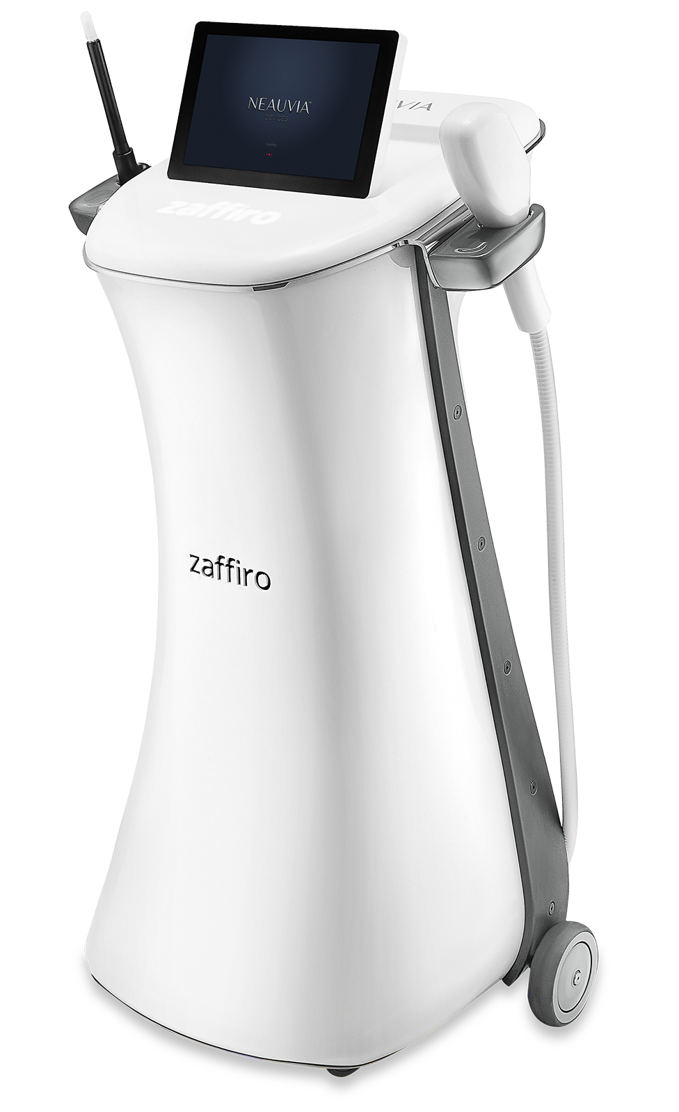 ZAFFIRO es un dispositivo médico innovador que combina hidro-exfoliación y termo-lifting infrarrojo para iluminar y tensar la piel.